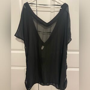 Elegant Black Sheer Swim Coverup